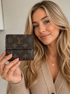 Authentic Louis Vuitton Monogram Elise Compact Wallet Vintage France 1999